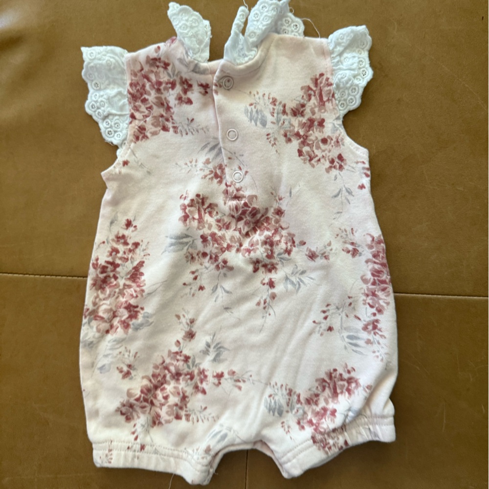Laura Ashley White Floral Eyelet Romper - Picture 2 of 3